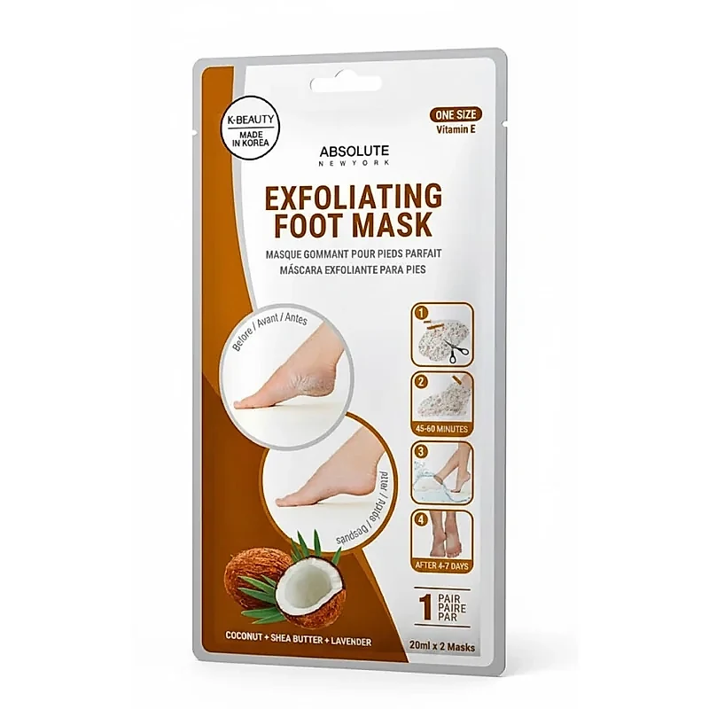 Absolute New York Exfolianting Foot Mask Coconut Shea Butter Lavender