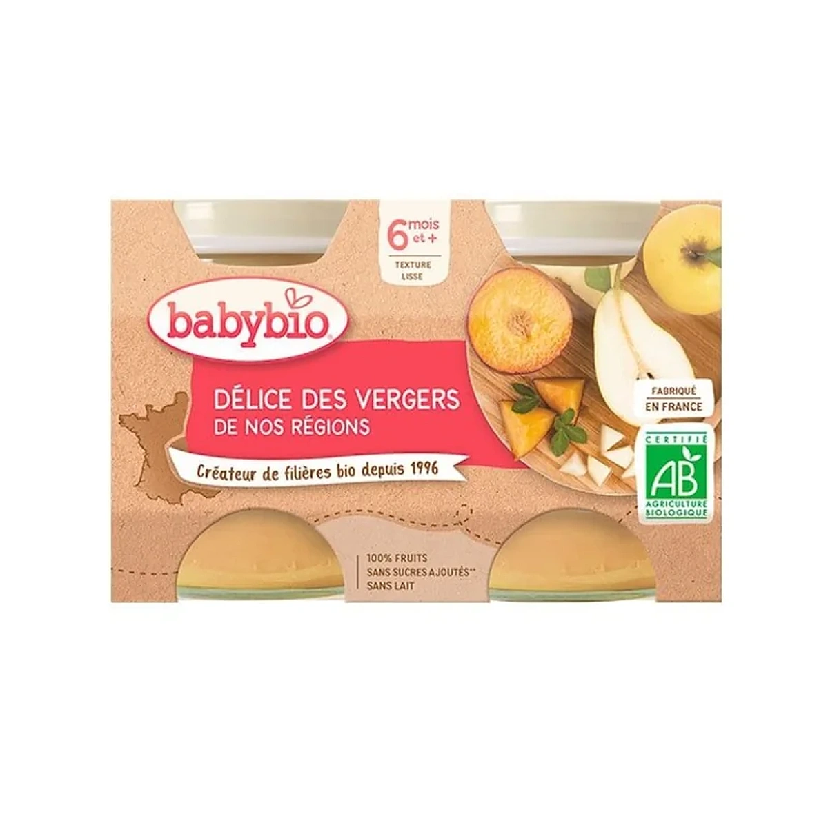 BABYBIO PETIT POT DELICE DES VERGERS 2 x 130G