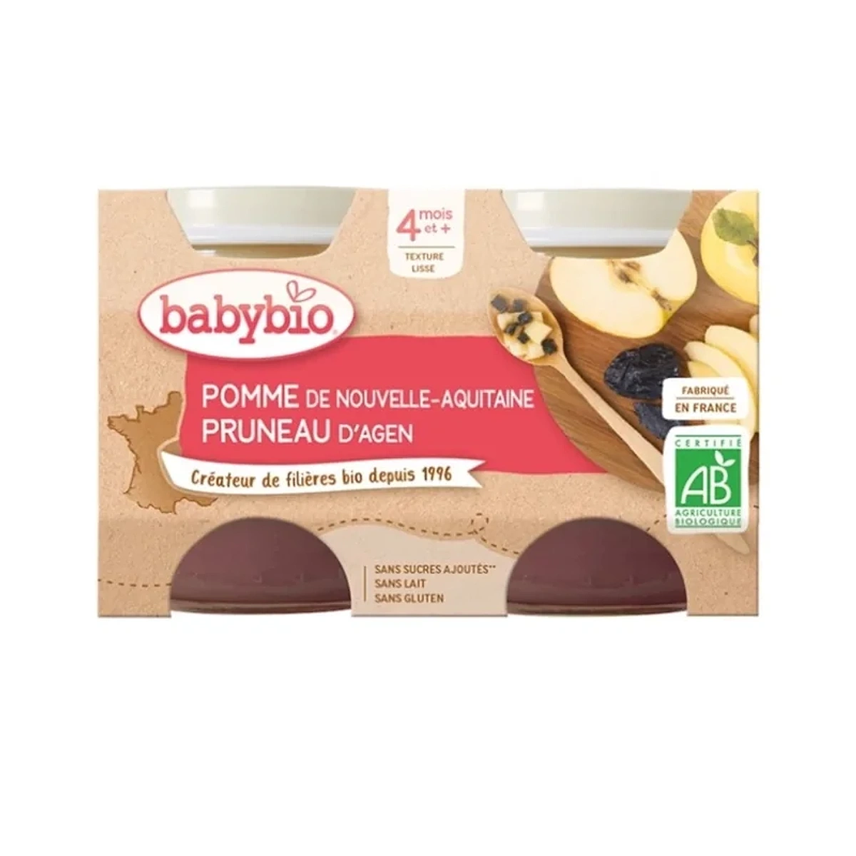 BABYBIO PETIT POT POMME PRUNEAU 2 x 130G
