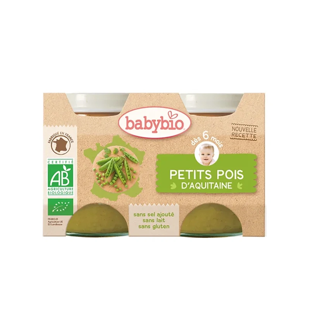 BABYBIO POT PETITS POIS 2 X 130 G