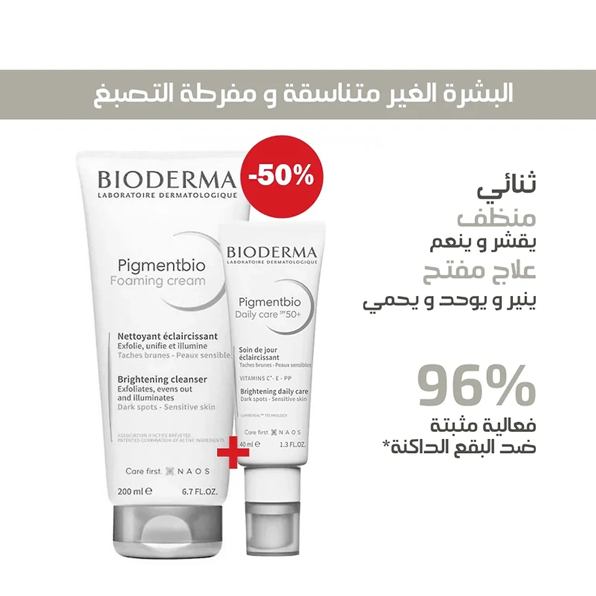 Bioderma – Pigmentbio Daily Care Spf 50+ – 40ml + Pigmentbio Foaming Cream 200ml Offerte