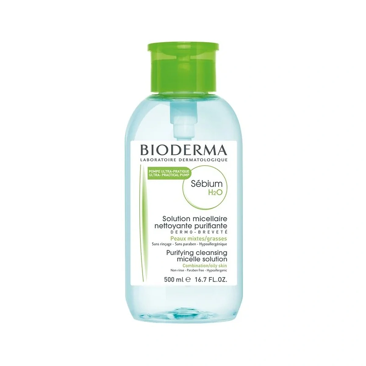 Bioderma – Sebium H2O Pompe Inversée – 500 ml