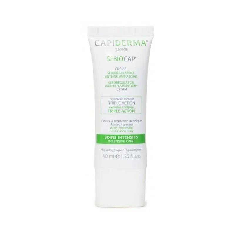 Capiderma – Sebiocap Crème anti-inflammation pour peaux à tendance acnéique – 40 ml