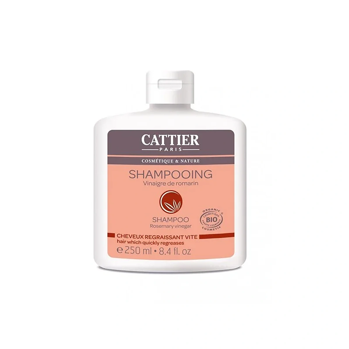 Cattier Shampooing vinaigre de romarin Cheveux Regraissant vite 250ml
