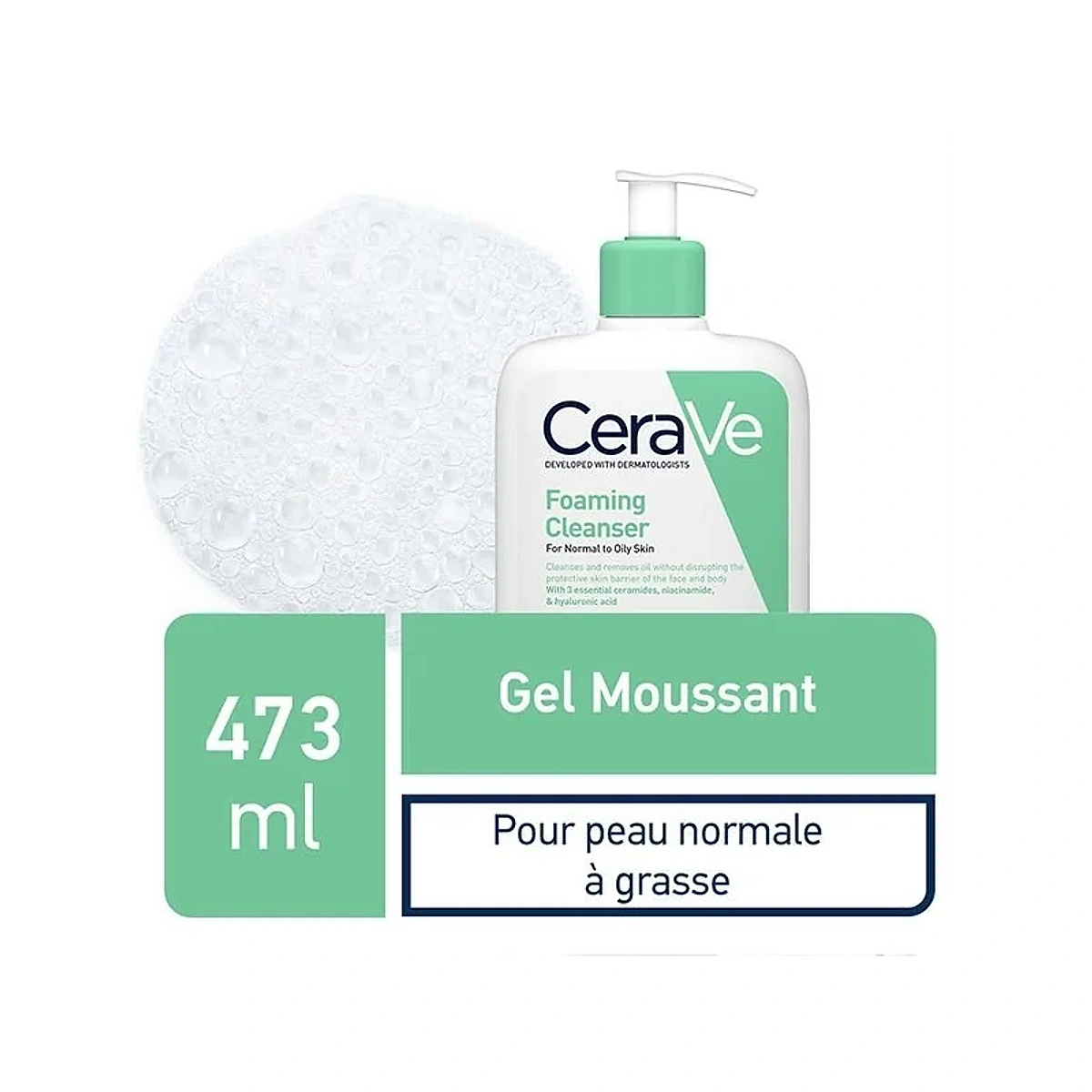 CeraVe Gel Moussant Nettoyant Peau Normale à Grasse | 473ml