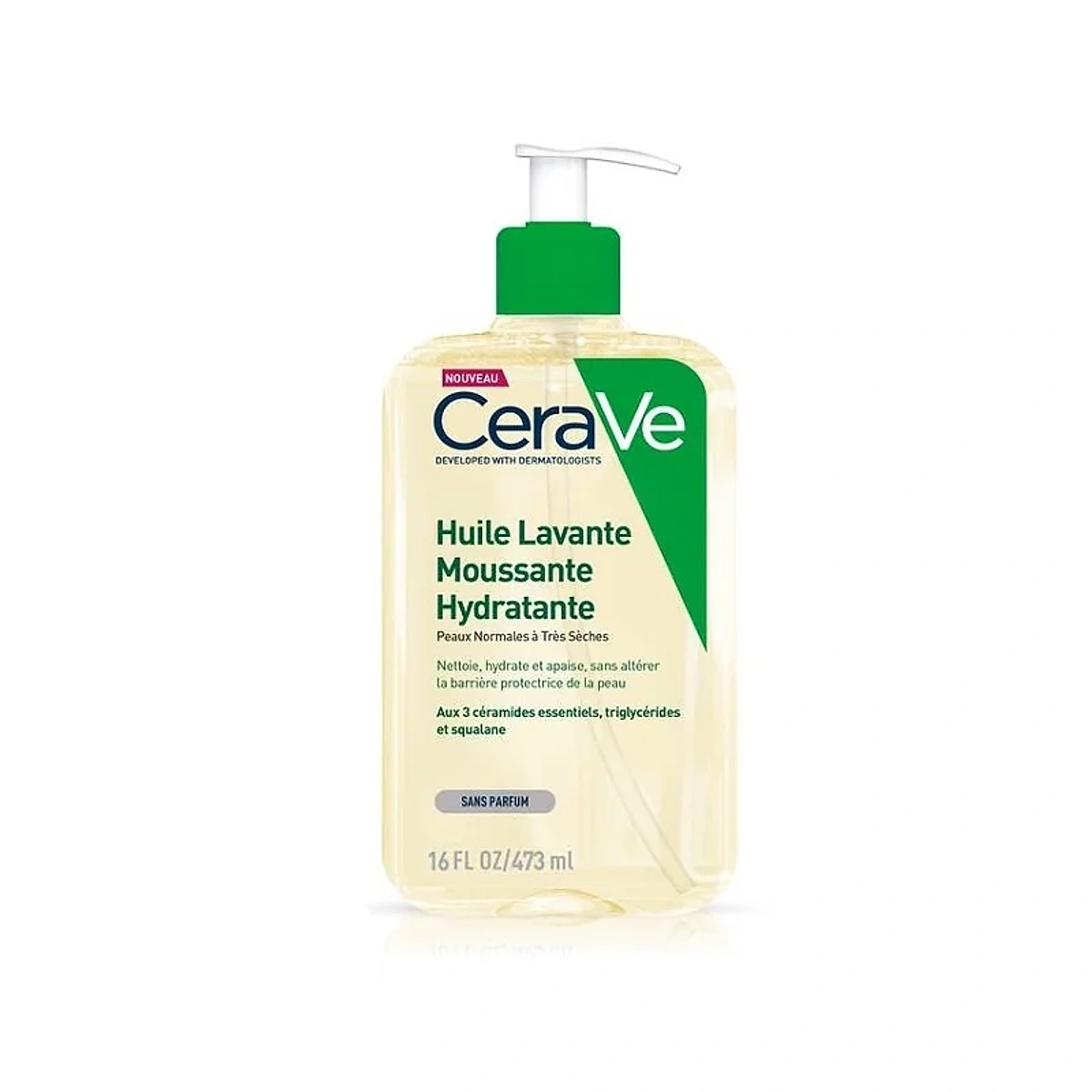 CeraVe Huile Lavante Moussante Hydratante Peau Très Sèche à Atopique | 473ml