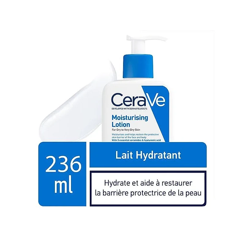 CeraVe Lait Hydratant Léger Peau Sèche à Très Sèche | 236ml