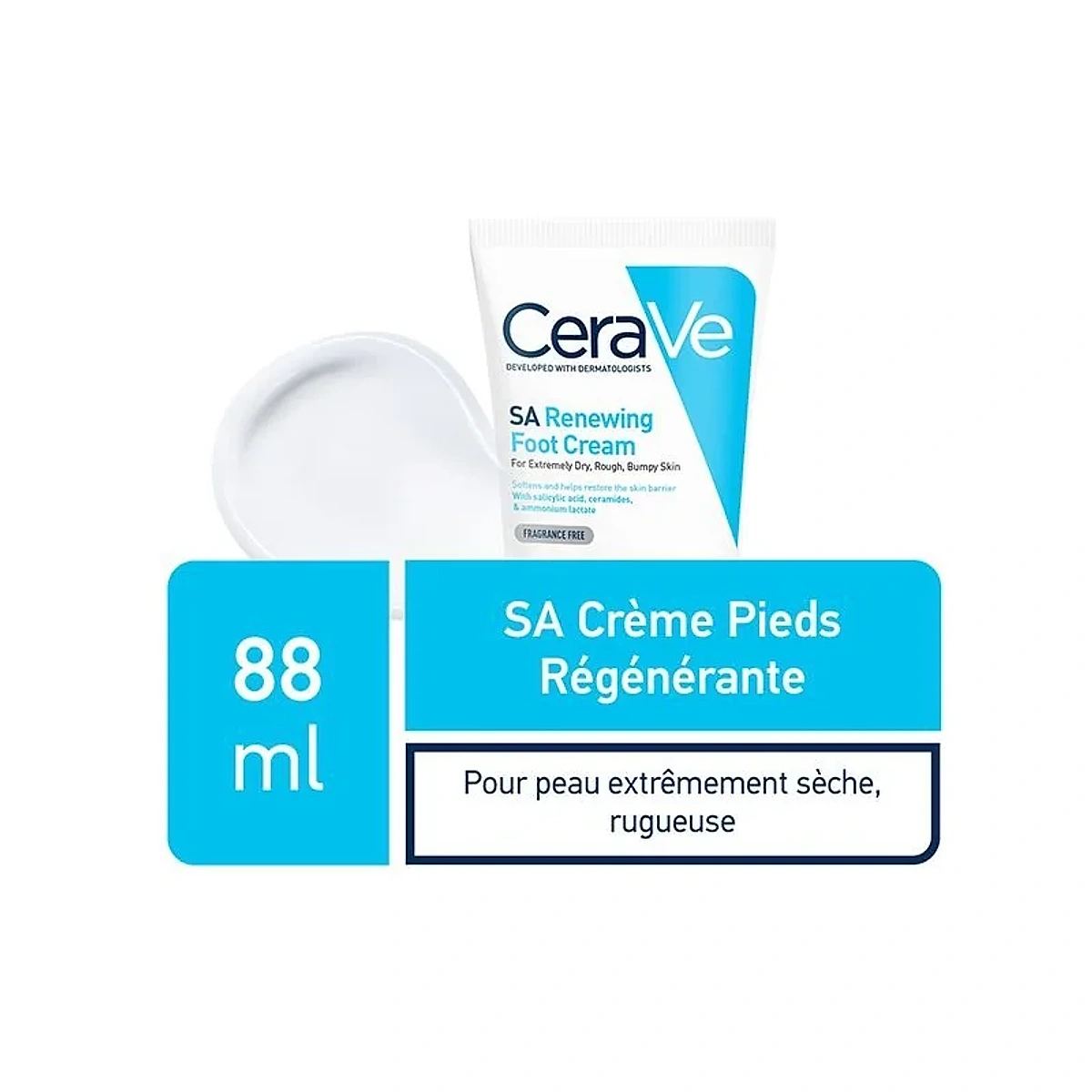 CeraVe SA Crème Régénérante Pieds Très Secs et Abîmés | 88ml
