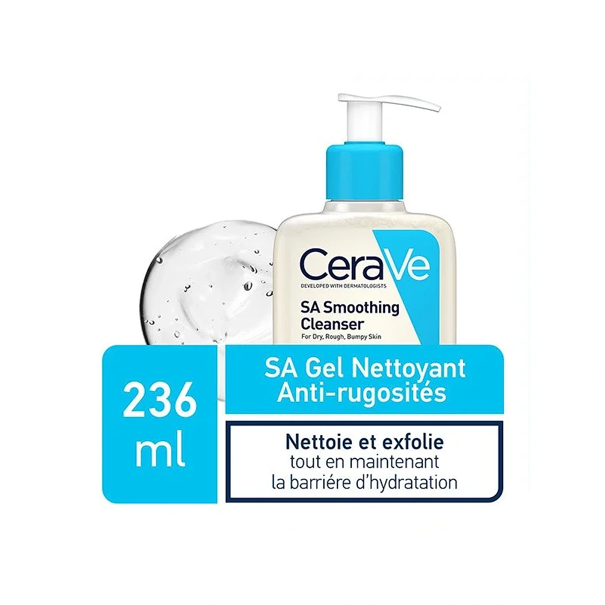 CeraVe SA Gel Nettoyant Anti-Rugosités Peau Sèche et Rugueuse | 236ml