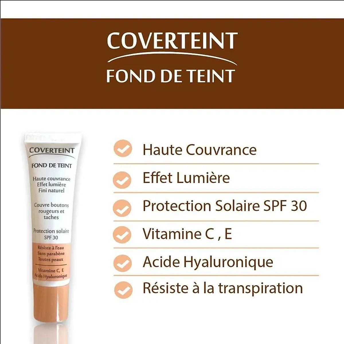 Coverteint Fond de Teint N°20 Beige Fonce Spf30 30ml