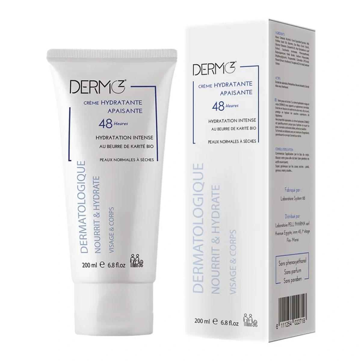 Dermoz Creme Hydratante Apaisante Peaux Normales a Seches 50ml
