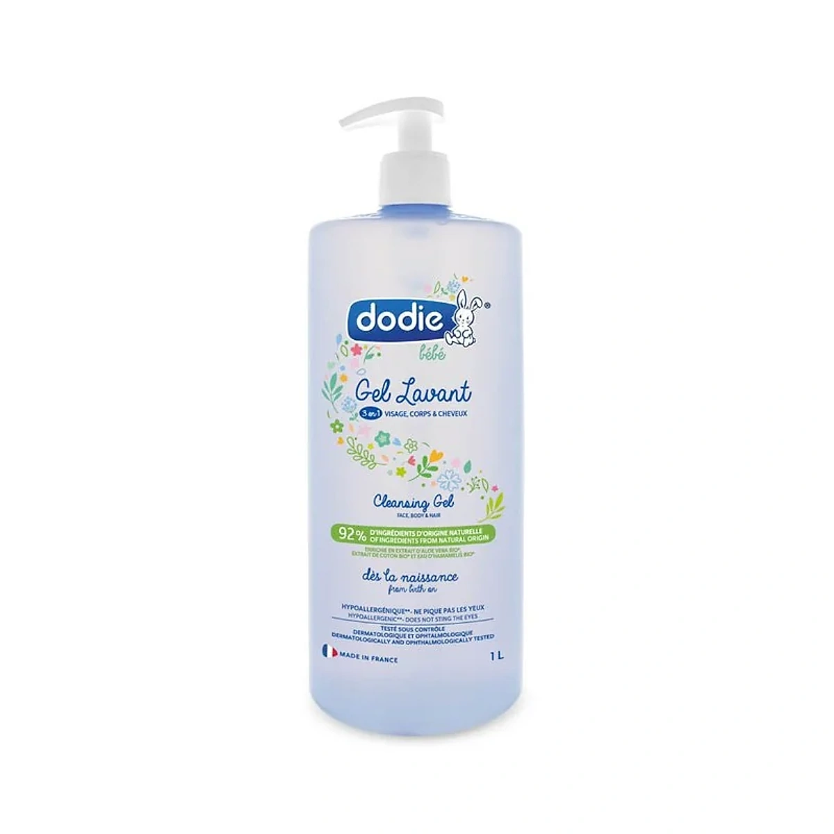 Dodie – Gel lavant 3 en 1 flacon Pompe – 1 L