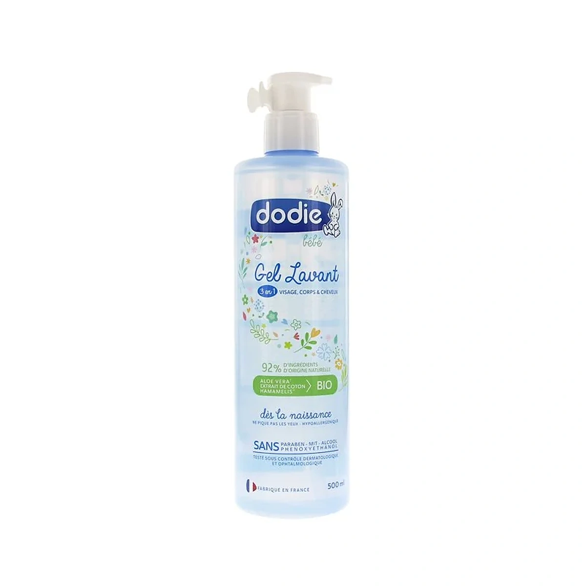 Dodie – Gel lavant 3 en 1 flacon Pompe – 500 ml