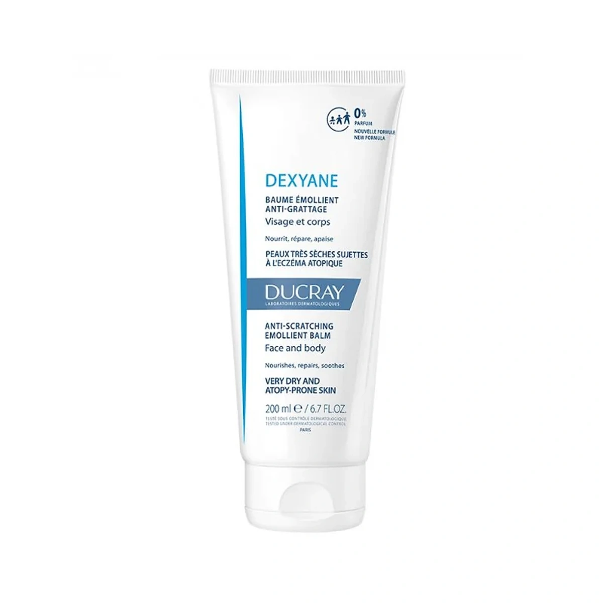 Ducray — Baume Émollient Anti-grattage — Crème pour peaux très sèches et à tendance atopique — Dexyane 200 ml