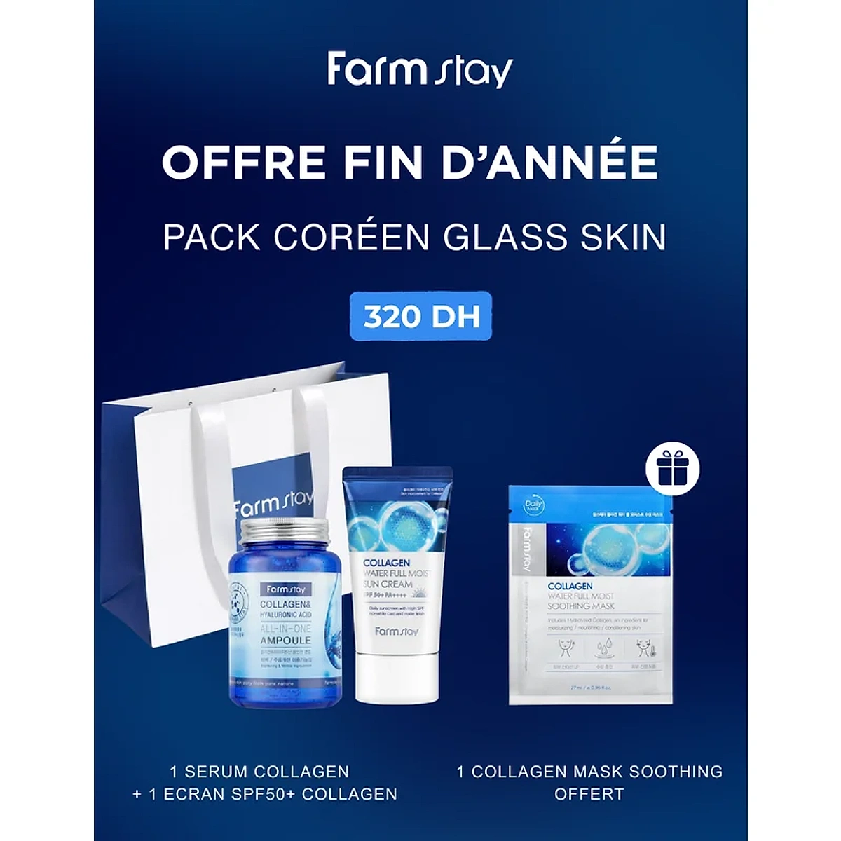 Farmstay Pack Collagen Coreen Glass Skin