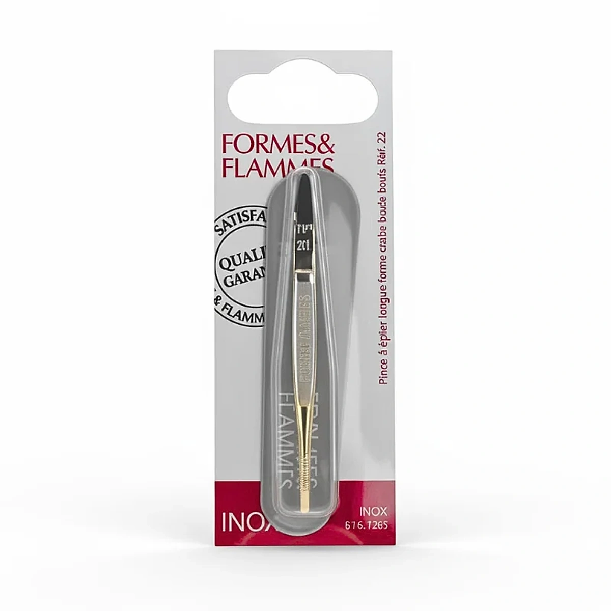 Formes&Flammes Pince A Epiler Acier Forge Bouts Dores Forme Crabe 9cm Refrence 21