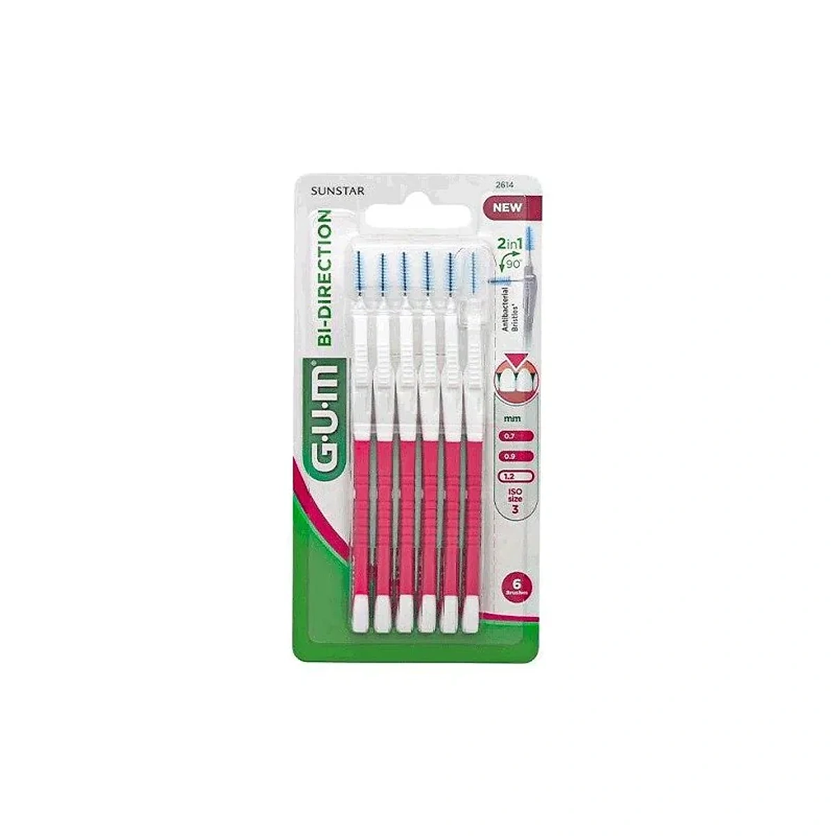 Gum BROSSETTES INTERDENTAIRES BI-DIRECTION 1.2mm 2614 M6