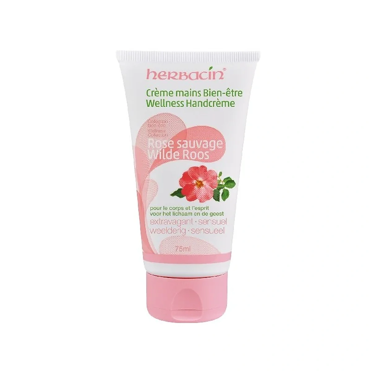 Herbacin hand cream wild rose tube 75ml