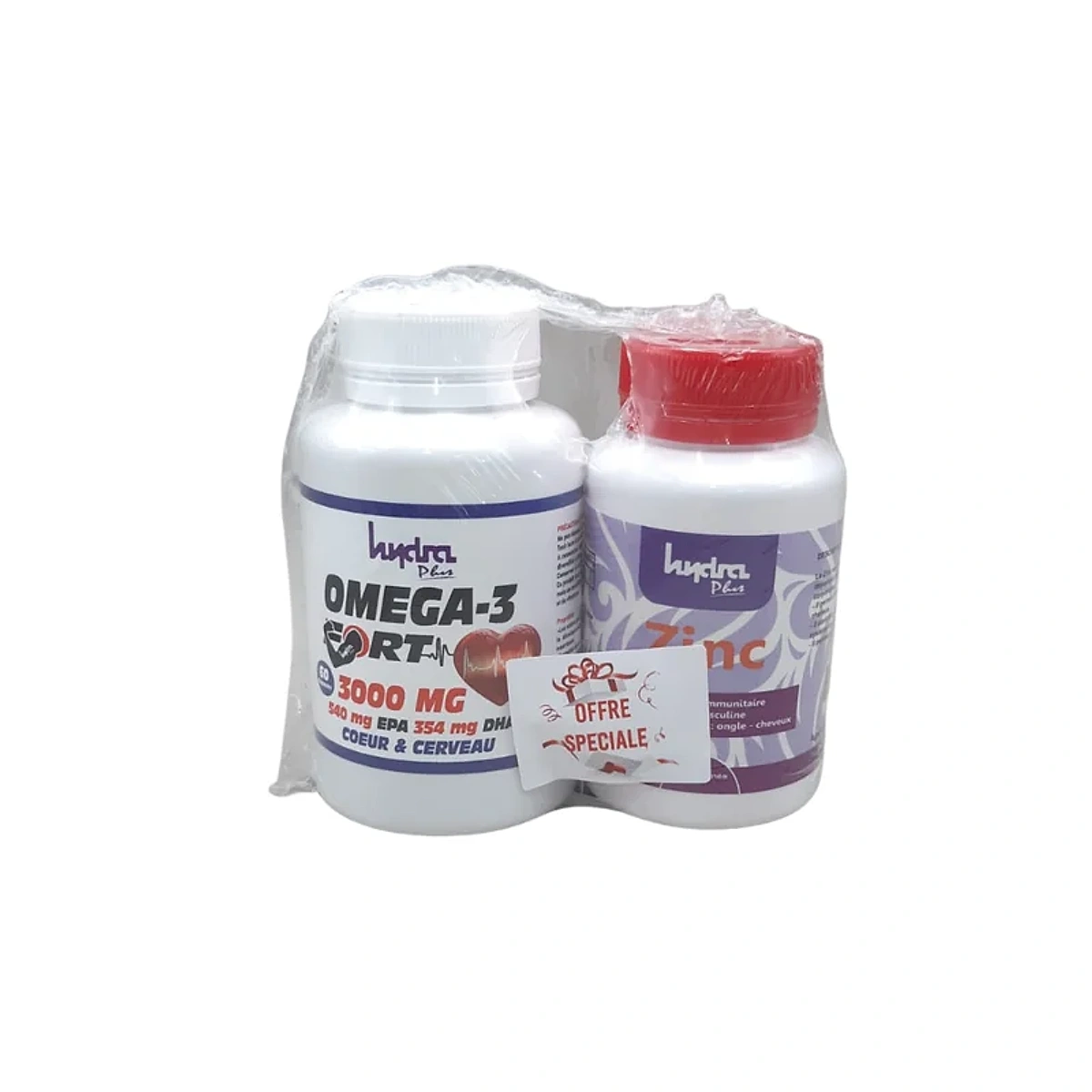 Hydra Plus Omega 3 Fort 60 Comprimes+Zinc 36 Comprimes Pack