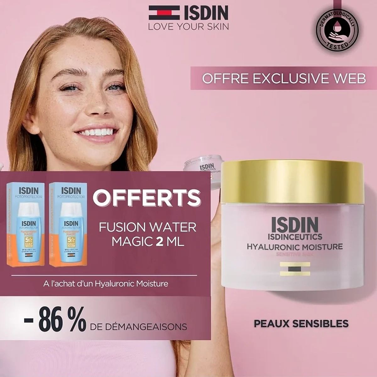 ISDIN Isdinceutics Hyaluronic Moisture Sensitive Skin 50g = Fusion Water Magic 2ml Offerts