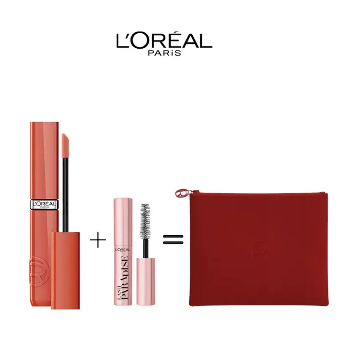 L’oreal Paris – Coffret Maquillage – Infaillible Laque Résistance 601 Worth It + Mini Mascara Paradise + Pouch Rouge