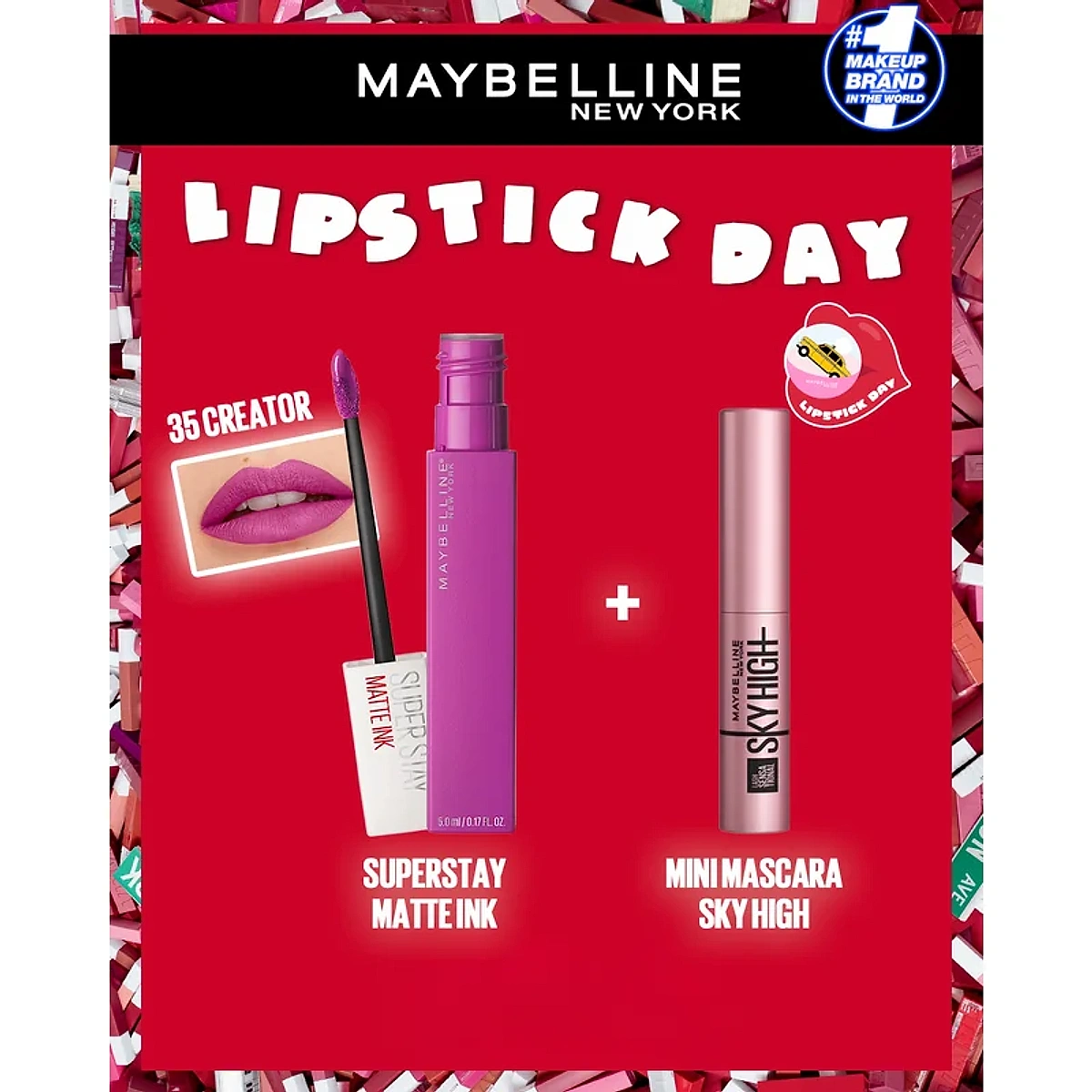 MAYBELLINE SUPERSTAY MATTE INK 35 CREATOR = MINI MASCARA SKY HIGH