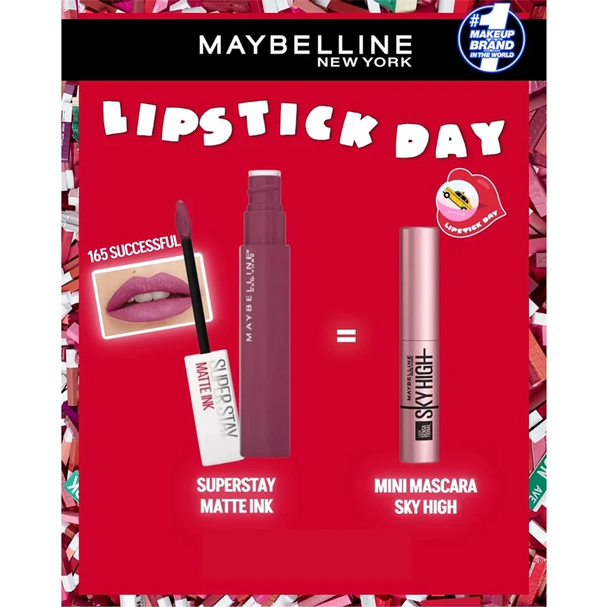 MAYBELLINE SUPERSTAY MATTE INK Pinks 165 SUCCESSFUL = MNY SKY HIGH MINI