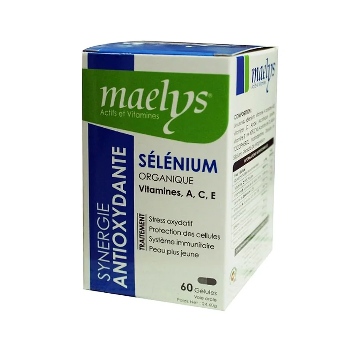 Maelys Sélénium Organique Vitamines A C E – 60 Gélules