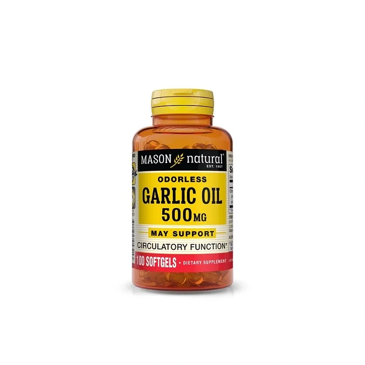 Mason Natural Garlic Oil 500 mg 100 Softgels