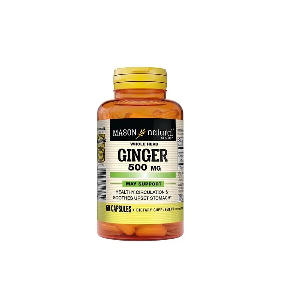 Mason Natural Ginger 500mg 60 capsules 1139-60A