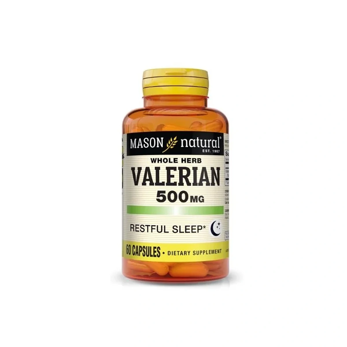 Mason Natural Whole Herb Valerian 500mg 60 capsules 1152-60A