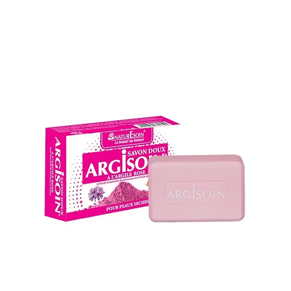NaturEsoin Argisoin Savon à l’Argile Rose- 125 G