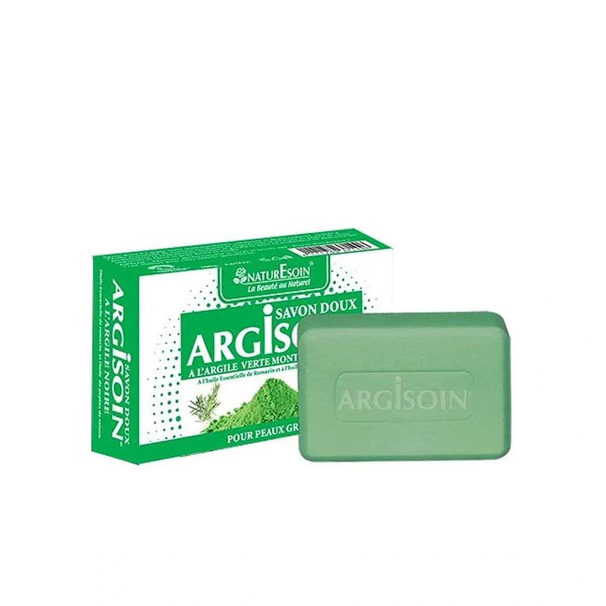 NaturEsoin Argisoin Savon à l’Argile Verte- 125 G