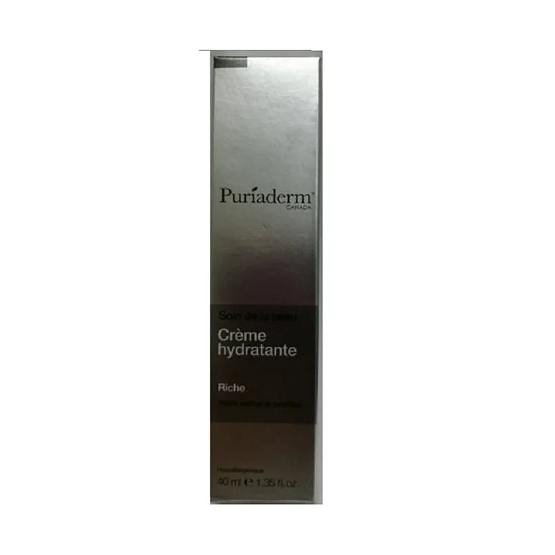 Puriaderm Soin de la Peau Crème Hydratante Riche 40ml