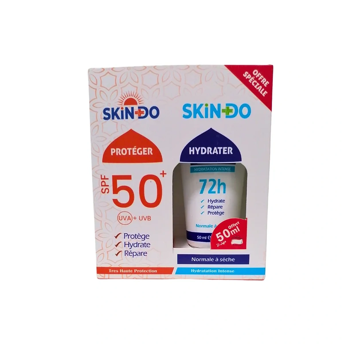 Skindo Ecran Solaire Invisible + Creme hydratante Peaux Normale a Seches