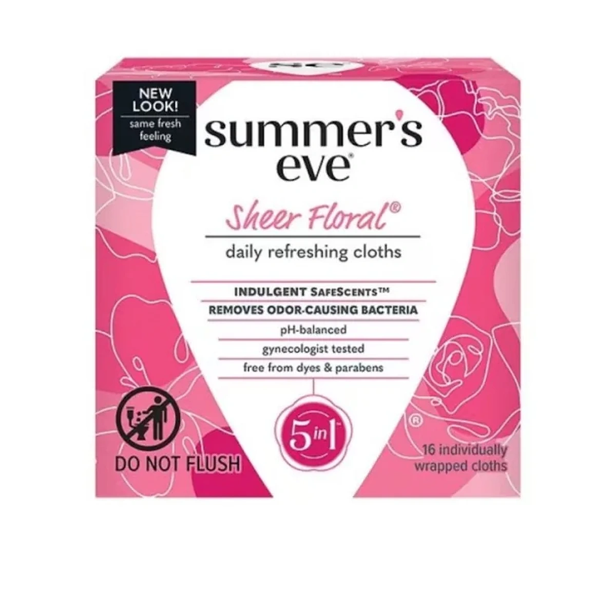Summer’s Eve Sheer Floral Cleansing Cloths 16 Unités