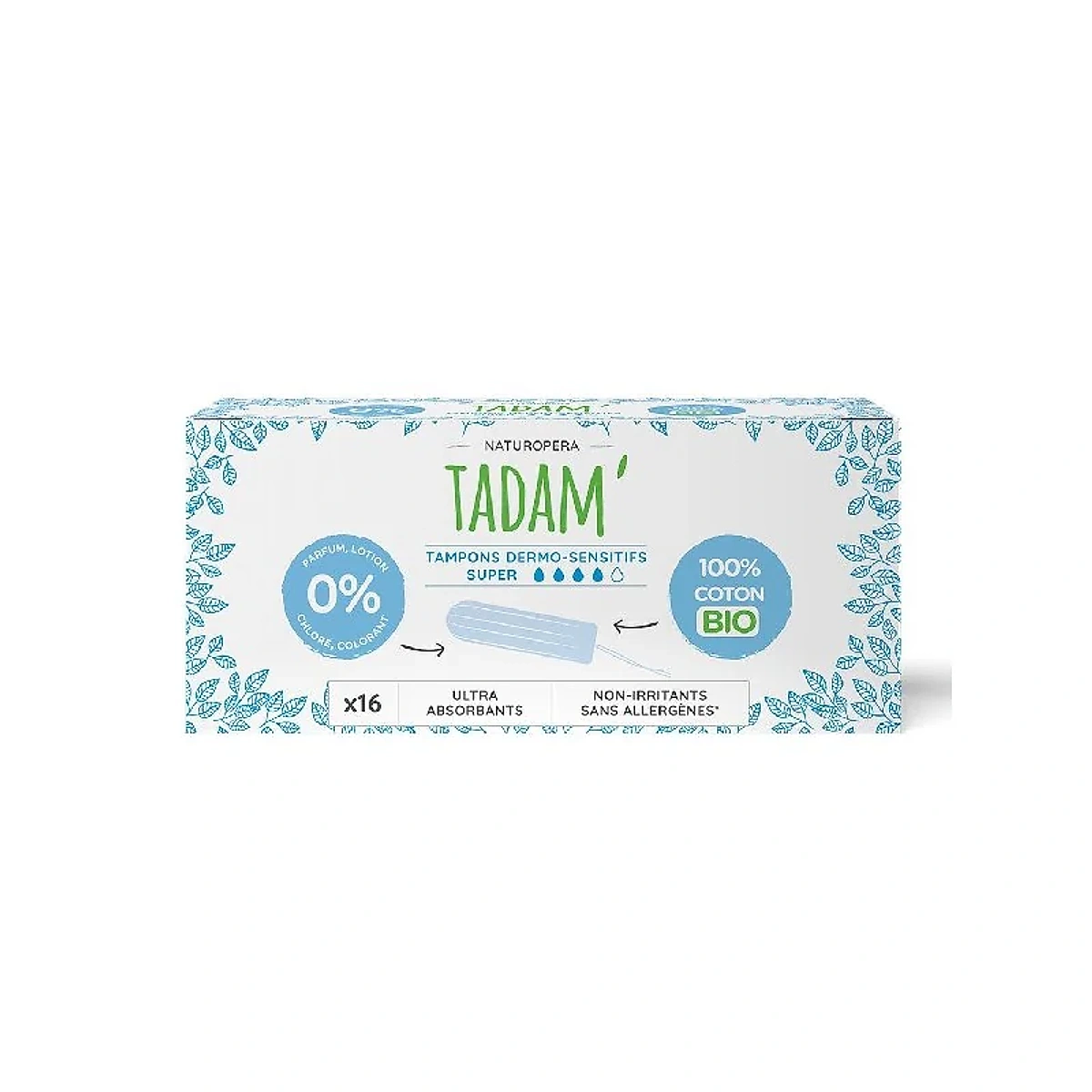 Tadam Tampons Coton Bio Super 16 Unités