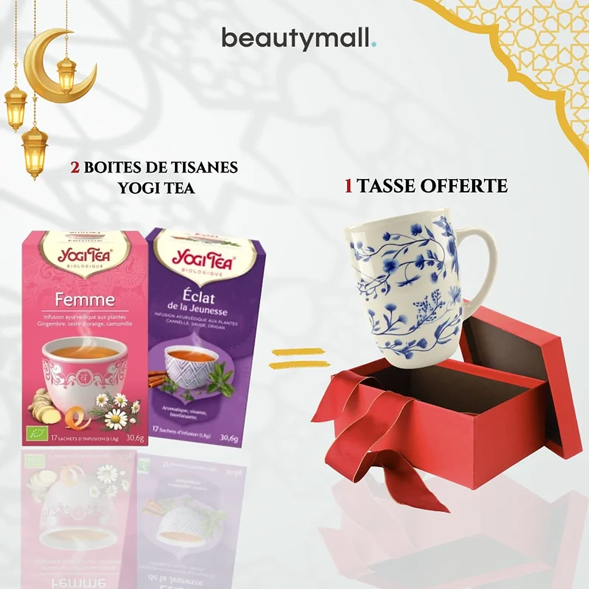 Yogi Tea Yogi Tea Femme 17×2g + Éclat de Jeunesse 17×2g – Tasse Offerte