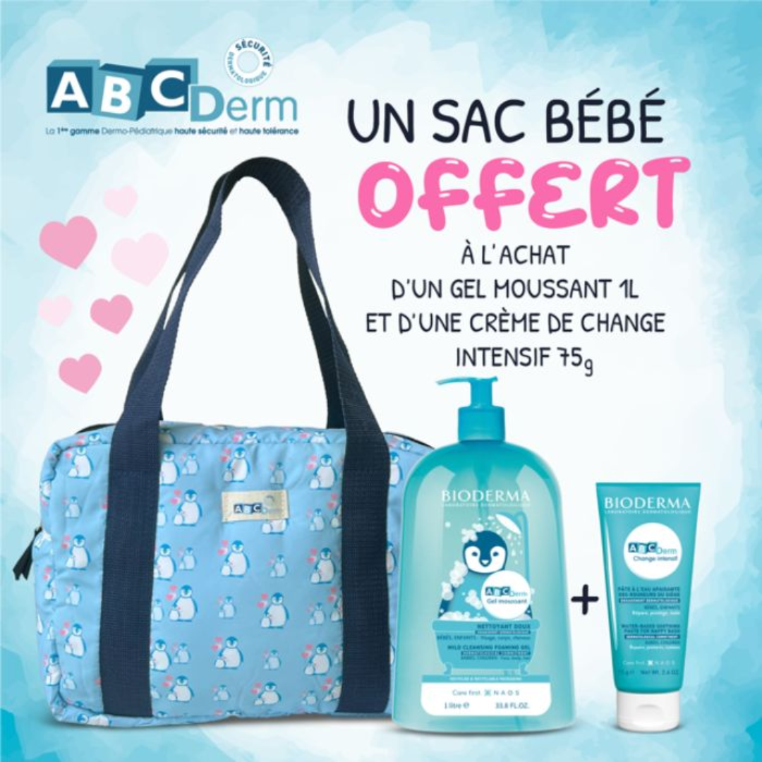 Abcderm Gel Moussante 1L + Creme de Change Intensif 75g SAC