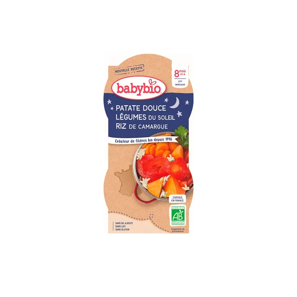 Babybio Bol Bonne Nuit Patate Douce Legumes 2 X 200g
