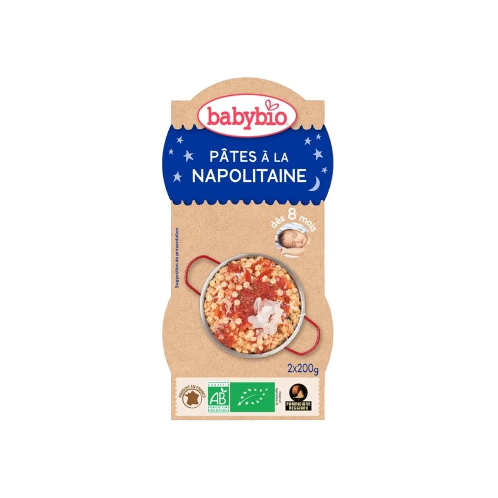 Babybio Bol Bonne Nuit Pates Napolitaines 2 X 200g