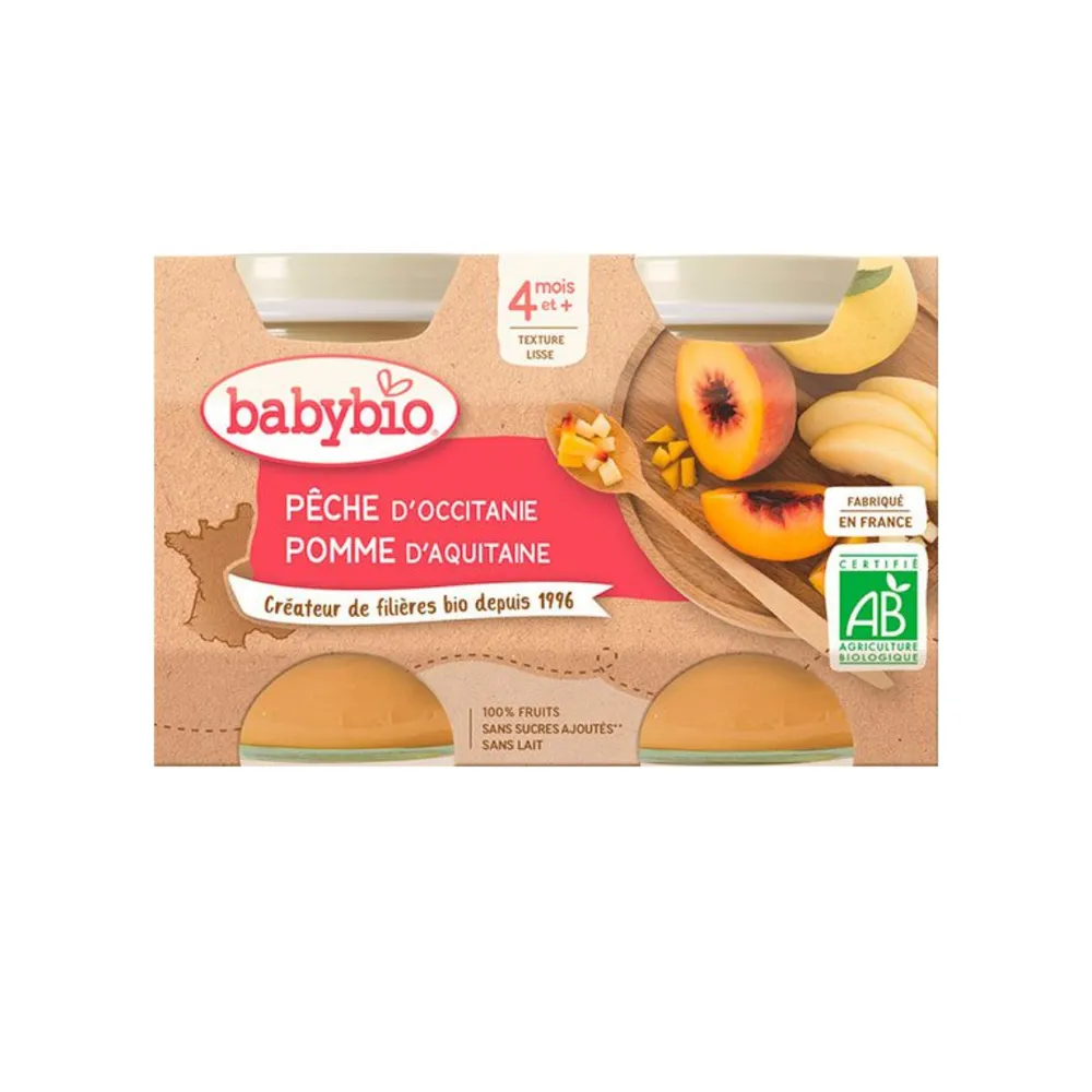 Babybio Petit Pot Peche 2 X 130g
