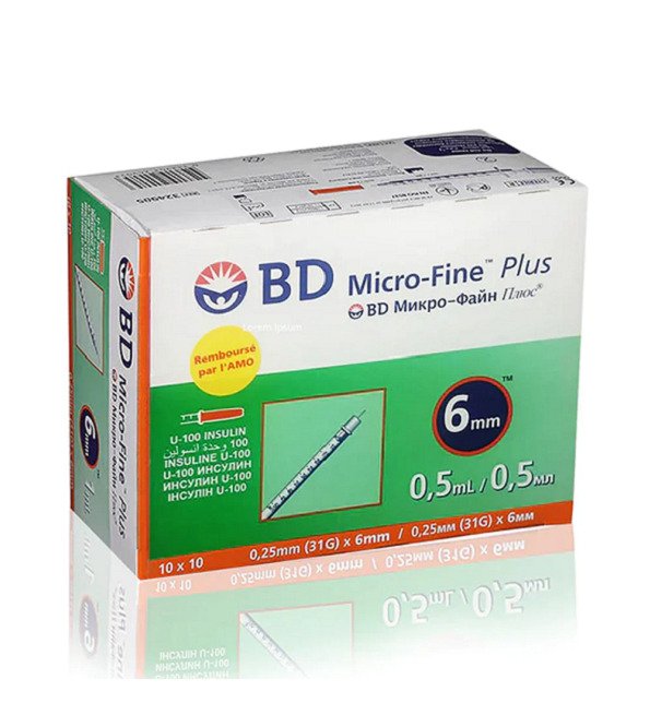 BD Micro-fine plus Aiguille Insuline 31G/6mm