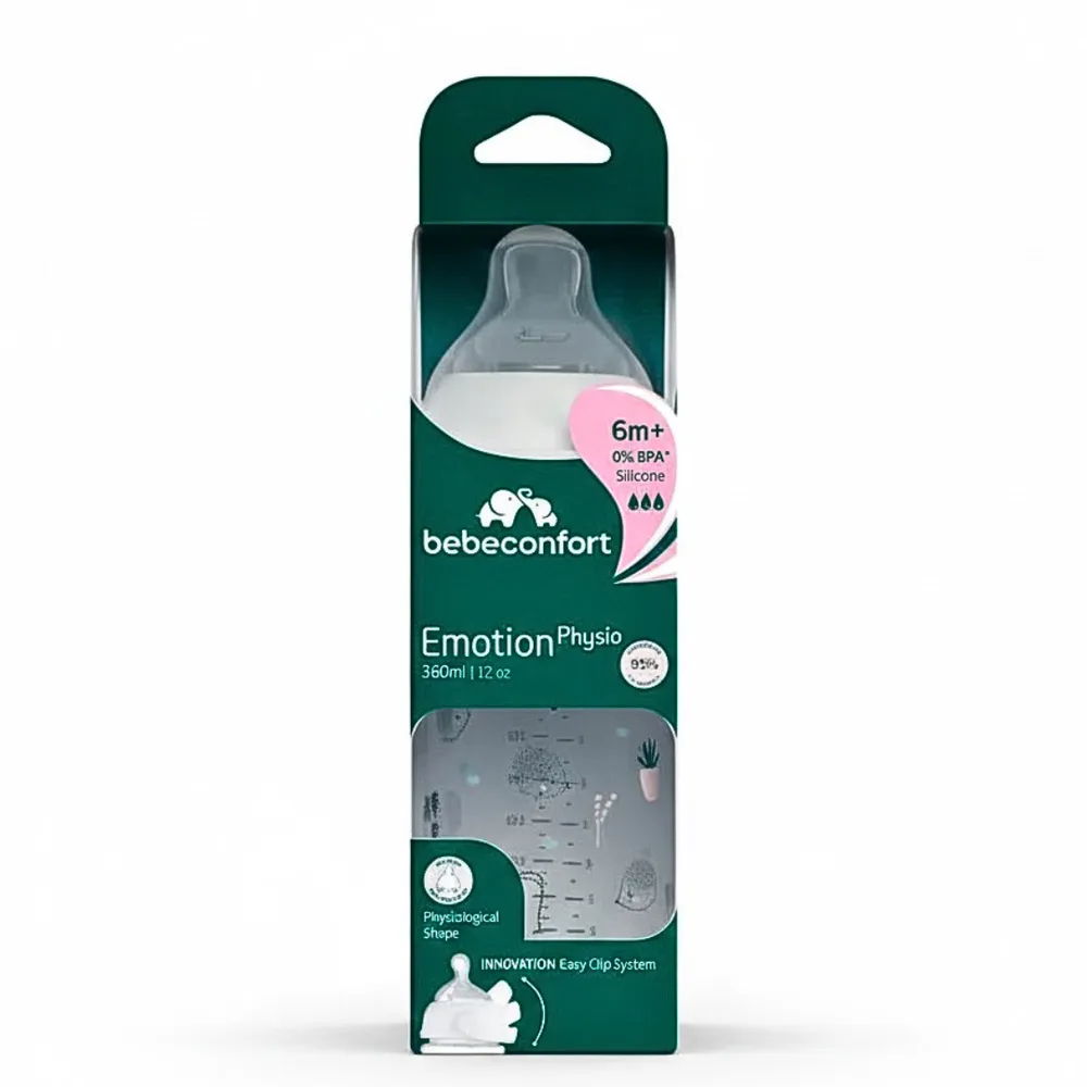 Bebe Confort Biberon Emotion Physio PP +6m 360ml Blanc Urban Garden