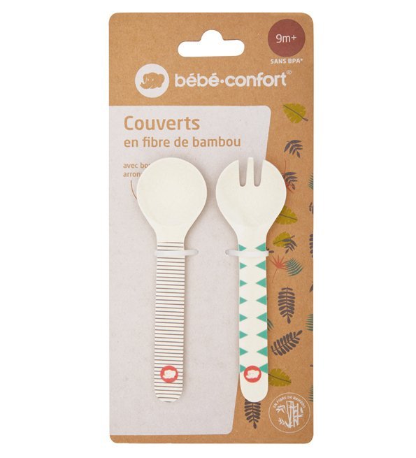 Bebe Confort – Couverts d’apprentissage en Bambou – Jungle Vibes (9M +)