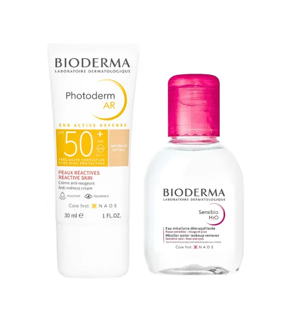 Bioderma Photoderm AR SPF50 Naturel 30ml+Sensibio H2o 100ml Pack