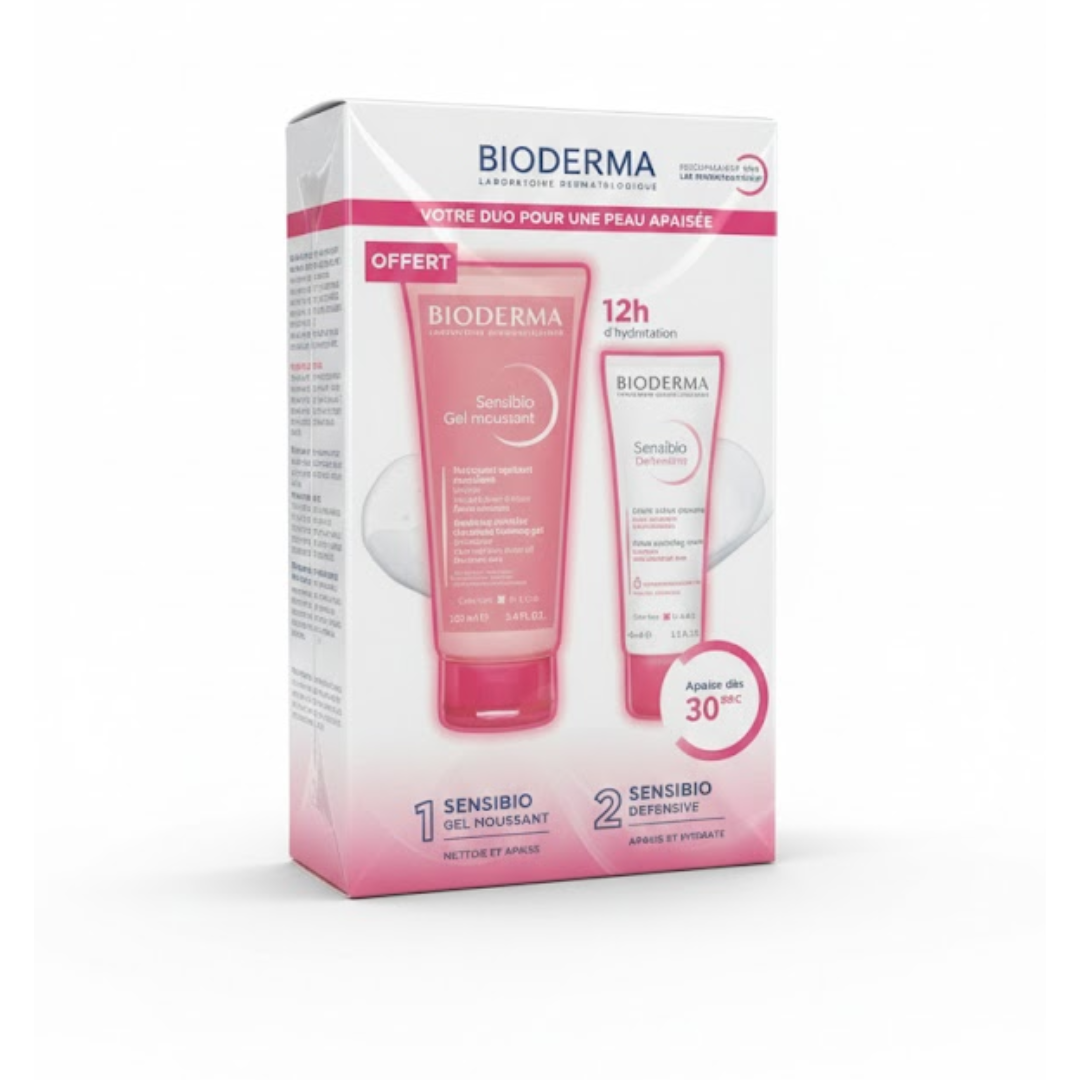 BIODERMA Sensibio Defensive Creme 40ml + Sensibio Gel Moussant 100ml
