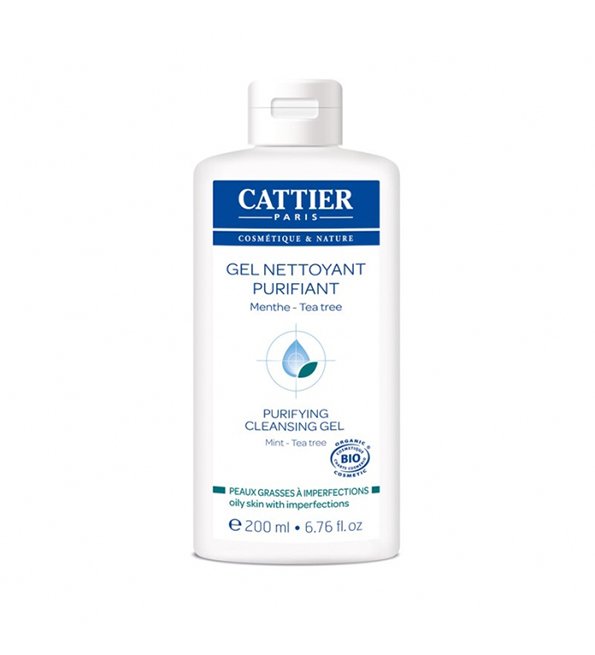 Cattier Peau Grasse à Imperfections Gel Nettoyant Purifiant Menthe 200ml