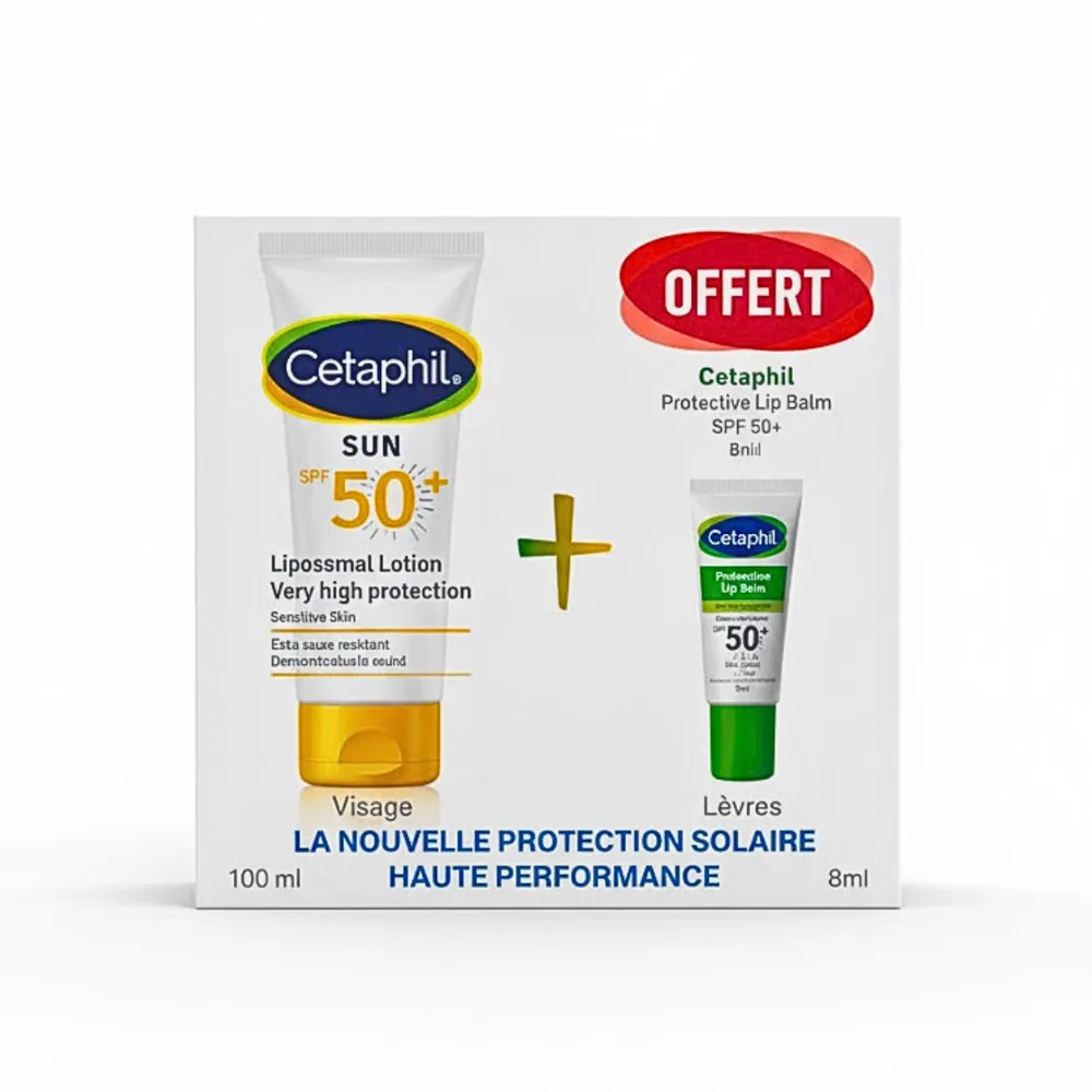 Cetaphil Sun Light Gel SPF50+ 100ml+Protective Lip Balm Format Voyage Pack