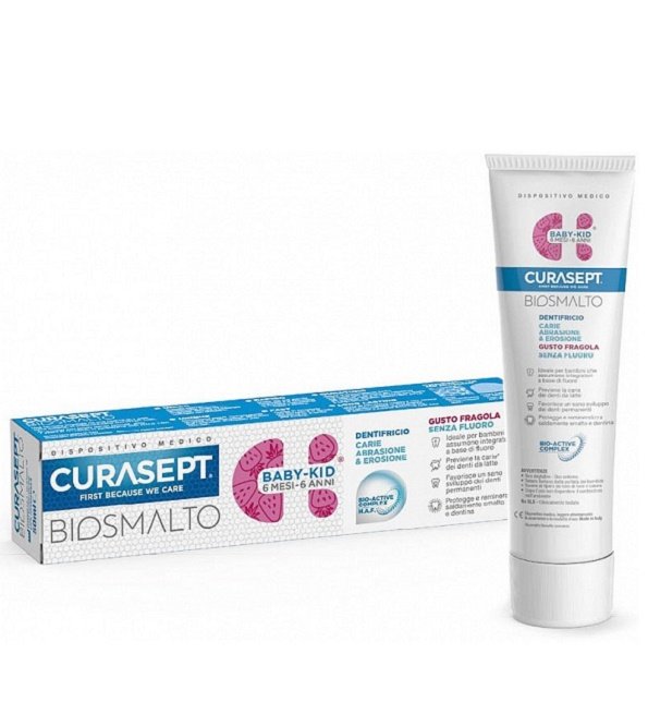 CURASEPT Dentifrice Biosmalt Baby-Kid 6 mois-6 ans- Fraise 50 ml